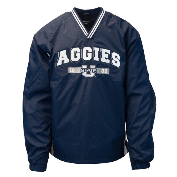Utah State Aggies V-Neck Windbreaker Navy